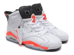 Nike Air Jordan 6 белые с красным (35-45)