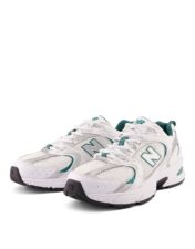 New Balance Mr 530 белые с зеленым сетка мужские-женские (35-44)