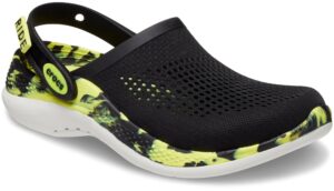 Сабо Crocs LITERIDE черные с зеленым мужские-женские (35-44)