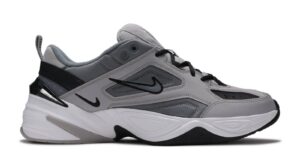 Зимние Nike m2k tekno с мехом серо-черные кожаные мужские-женские (40-45)